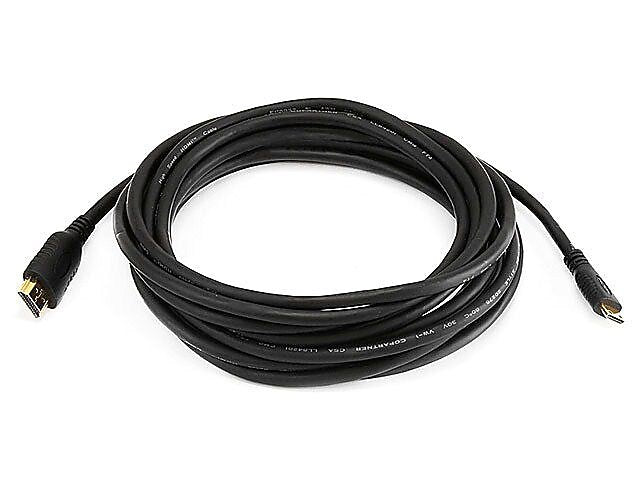 Monoprice 15' HDMI to HDMI Audio/Video Cable, Male to Male, Black (107559)