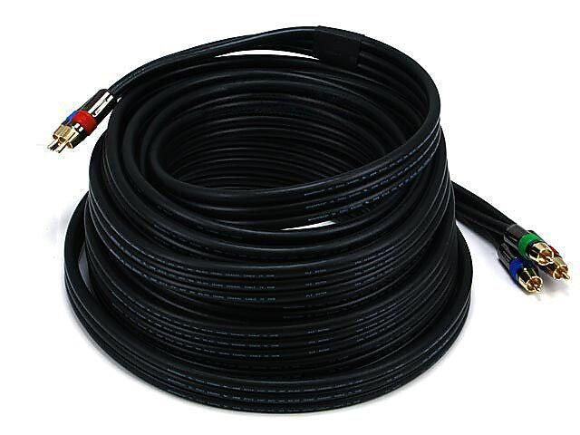 Monoprice® Premium 35' 2-RCA Plug Male to Male 22AWG Cable, Black