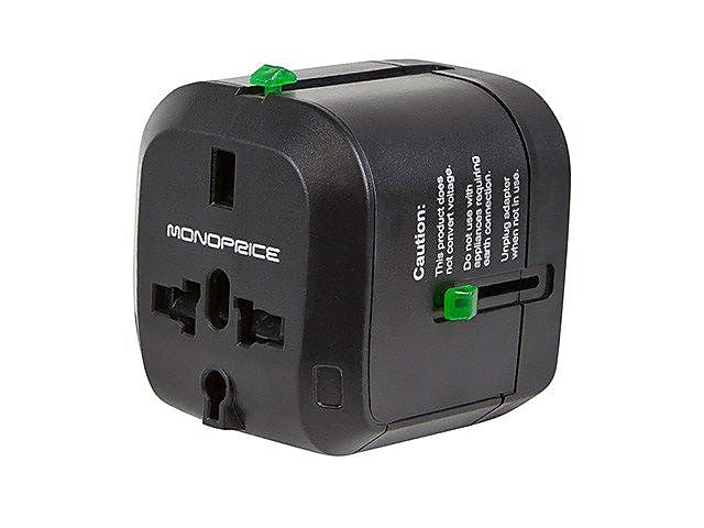Monoprice® Compact Cube Universal Travel Adaptor, Black