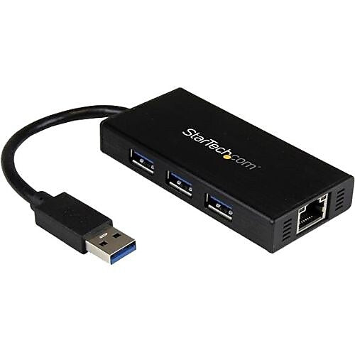 StarTech 3-Port USB 3.0 Hub, Black (ST3300GU3B)