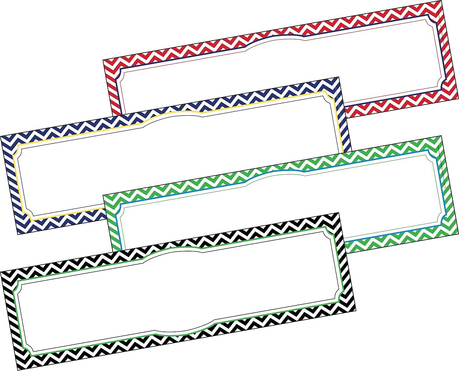 Barker Creek Nautical Chevron School Name Plates, 12" x 3.5", 36/Pack (LL1424)
