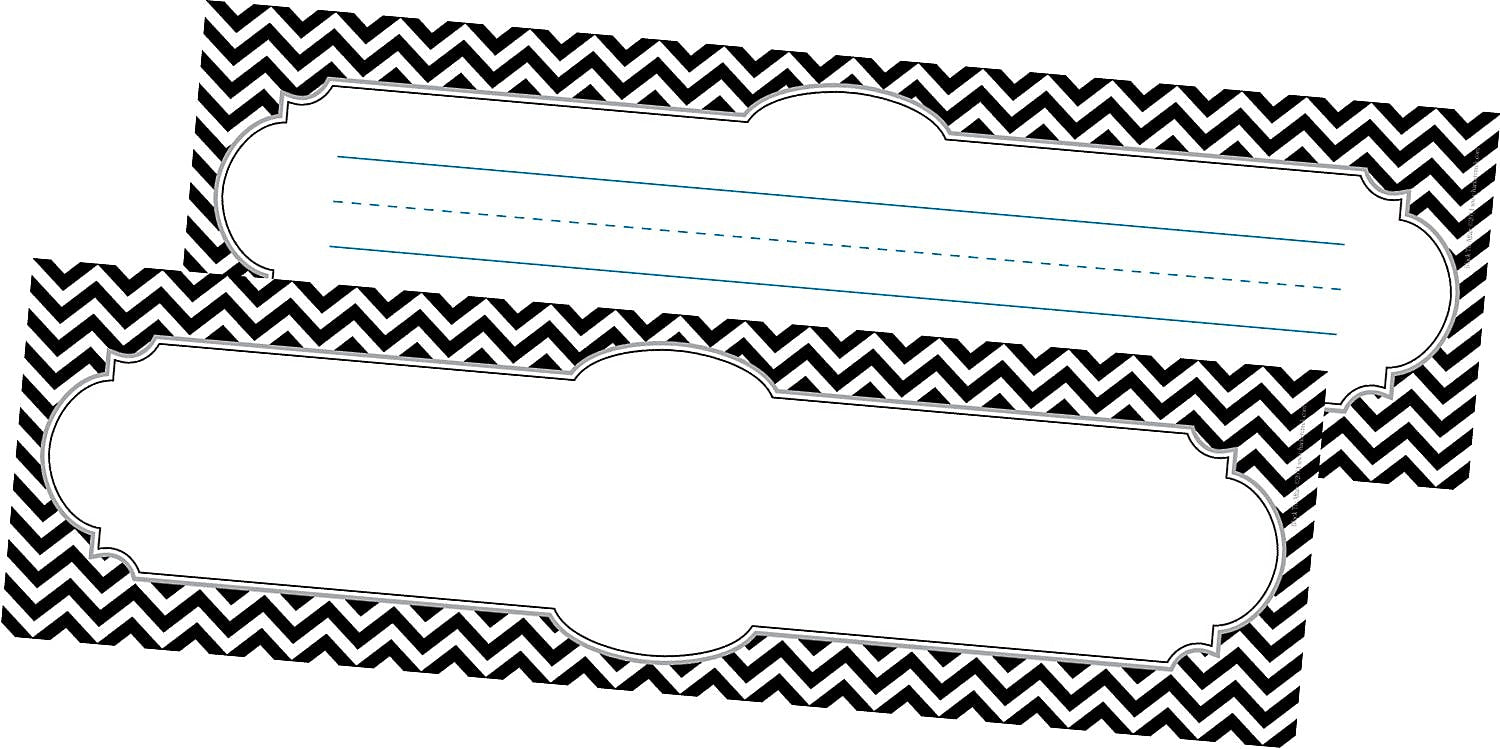 Barker Creek Black Chevron School Name Plates, 12" x 3.5", 36/Pack (LL1425)