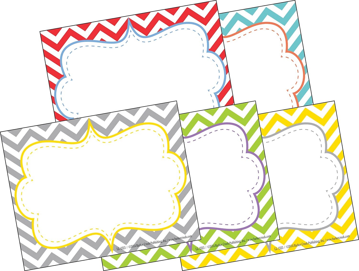 Barker Creek Self-adhesive Beautiful Chevron School Name Tags, 2.75" x 3.5", 45/Pack (LL1523)