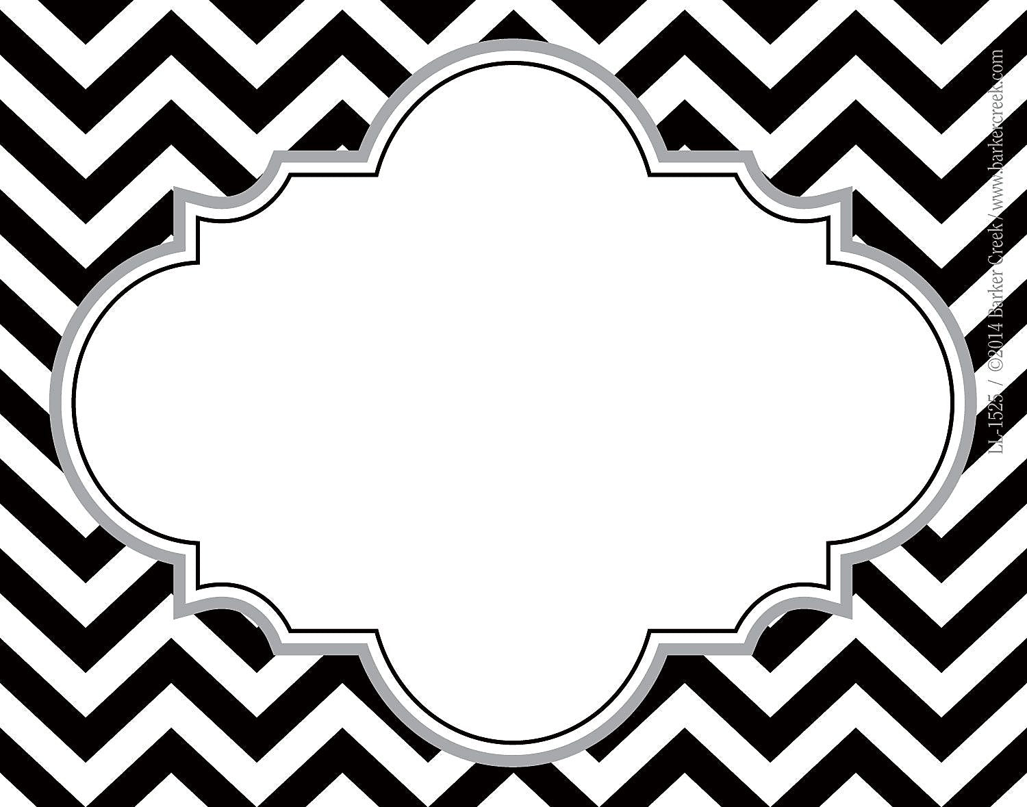 Barker Creek Self-adhesive Black Chevron School Name Tags, 2.75" x 3.5", 45/Pack (LL1525)