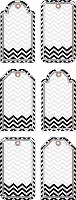 Barker Creek Double-Sided Accents, Black Tie Affair Chevron, 36/Pack (LL2206)