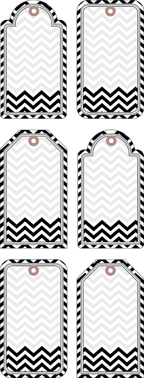 Barker Creek Double-Sided Accents, Black Tie Affair Chevron, 36/Pack (LL2206)