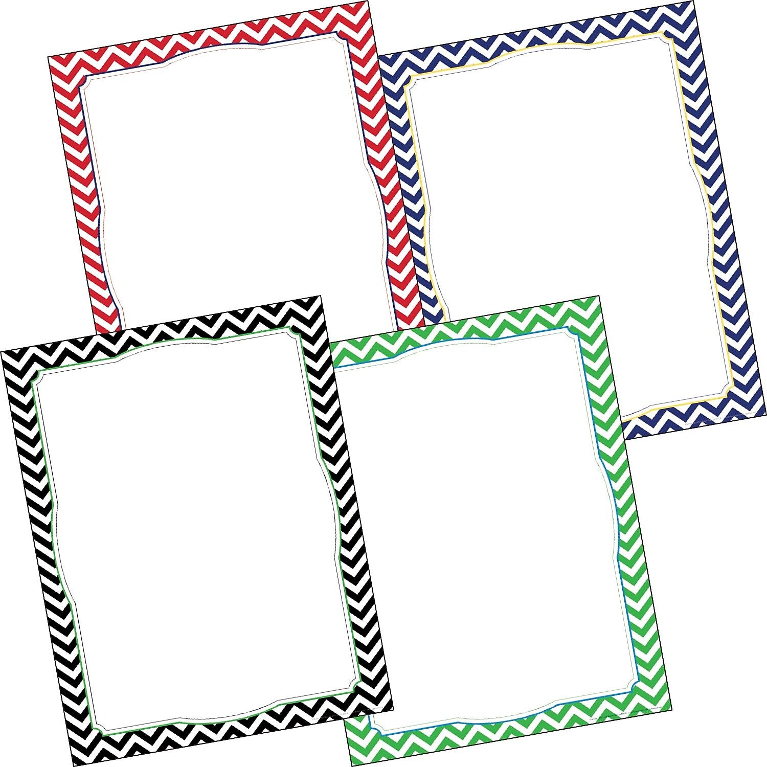 Barker Creek Nautical Chevron Incentive Chart Set, 17" x 22", Multicolored, 4/Set (LL567)
