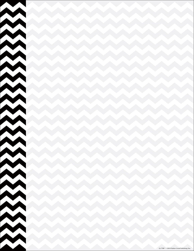 Barker Creek Chevron Computer Paper, 8.5" x 11", 60 lbs., Black, 50 Sheets/Pack (LL739)