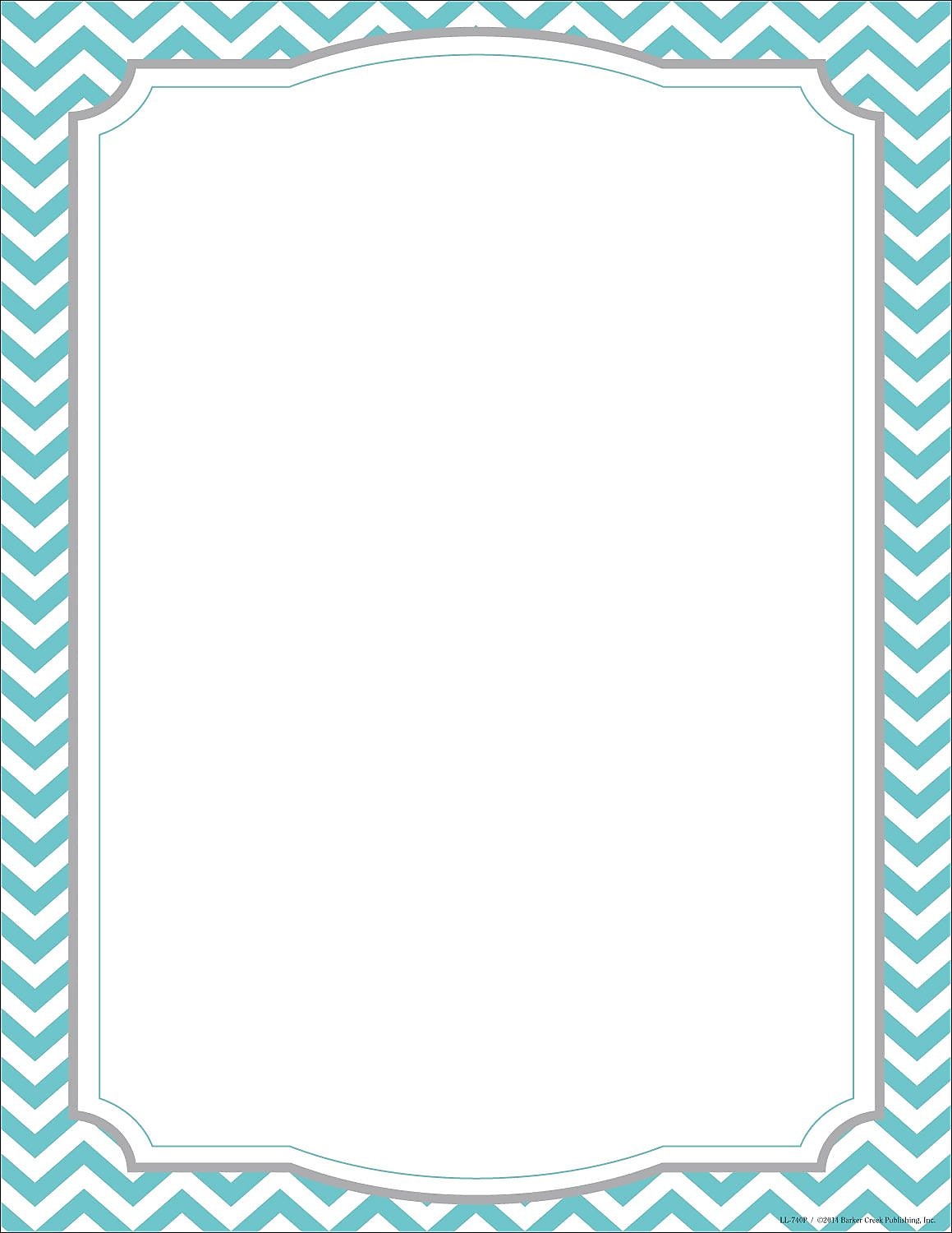 Barker Creek Chevron Computer Paper, 8.5" x 11", 60 lbs., Turquoise, 50 Sheets/Pack (LL740)