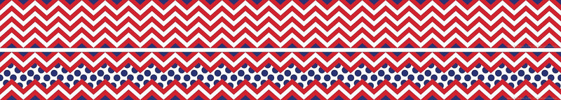 Barker Creek Double-Sided Border, 35" x 3", Red & Navy Chevron, 12/Pack (LL987)