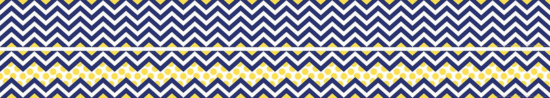 Barker Creek Double-Sided Border, 35" x 3", Navy & Yellow Chevron, 12/Pack (LL988)