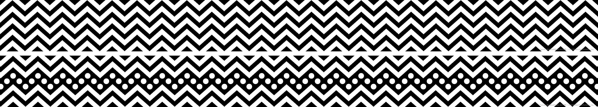 Barker Creek Double-Sided Border, 35" x 3", Black & White Chevron, 12/Pack (LL989)