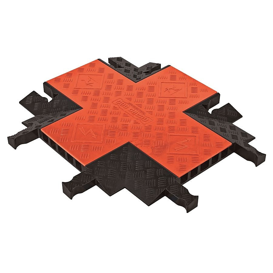 Checkers® Guard Dog® 5 Channel General Purpose 4-Way Cross Cable Protector, Orange/Black