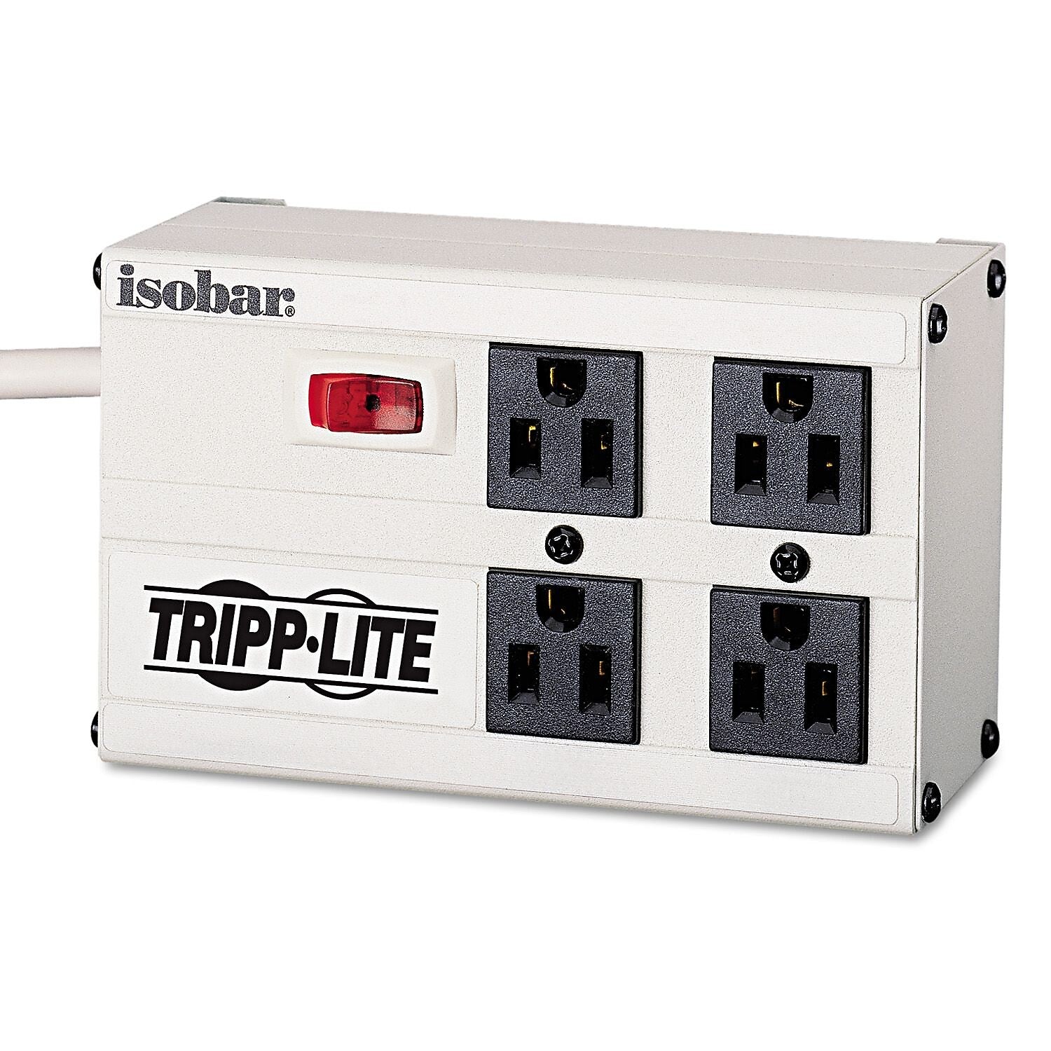 Tripp Lite 4 Outlet Surge Suppressor, 6' Cord, 3330 Joules (ISOBAR4)