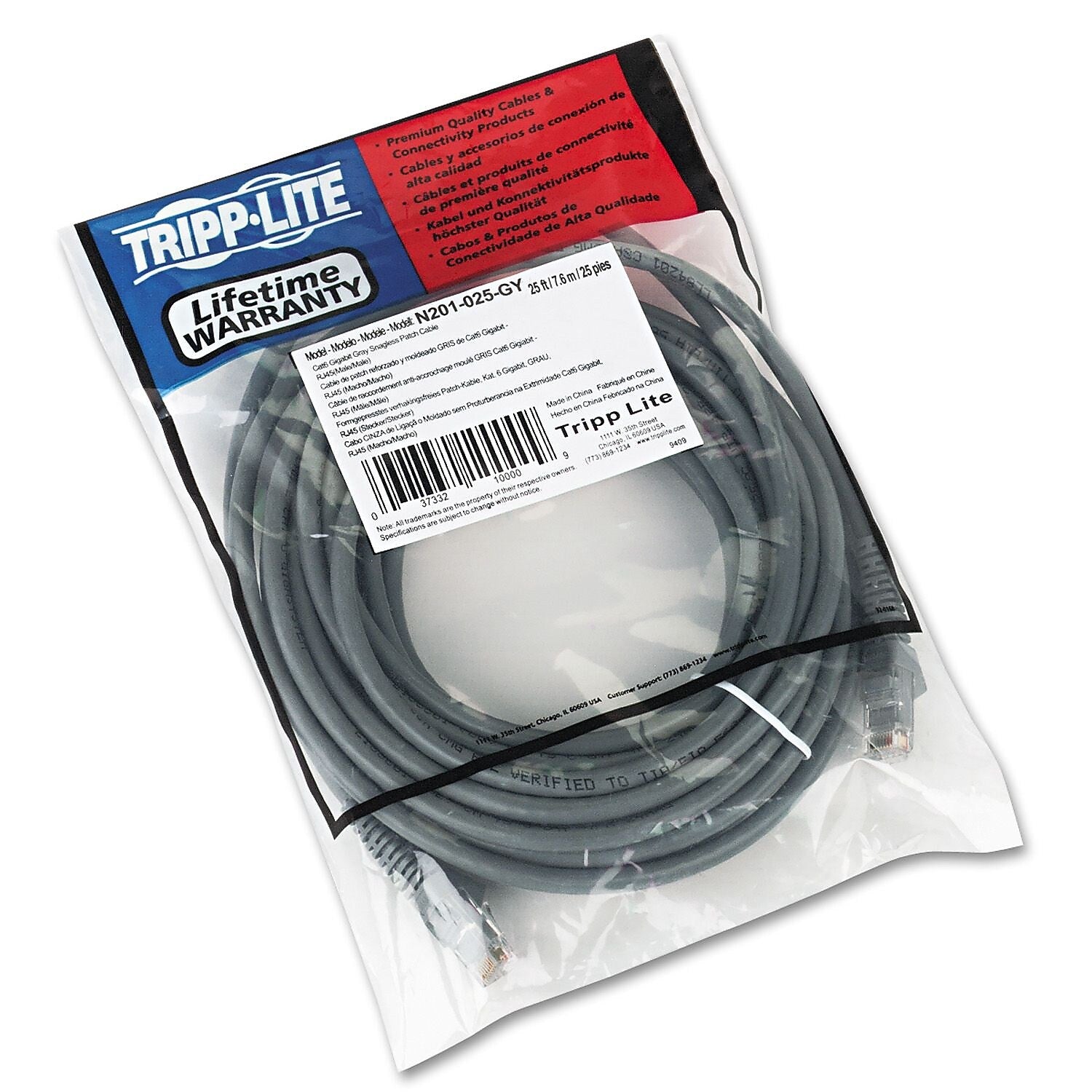Tripp Lite N201-050-GY 50' RJ-45 CAT-6 Patch Cable, Gray