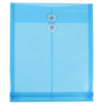 JAM Paper® Plastic Envelopes with Button and String Tie Closure, Letter Open End, 9.75 x 11.75, Blue, 12/Pack (118B1BU)