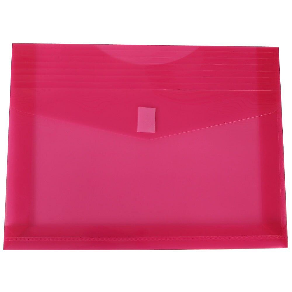JAM Paper Standard Plastic Document File, Letter, Fuchsia Pink, 12/Pack (218V2FU)