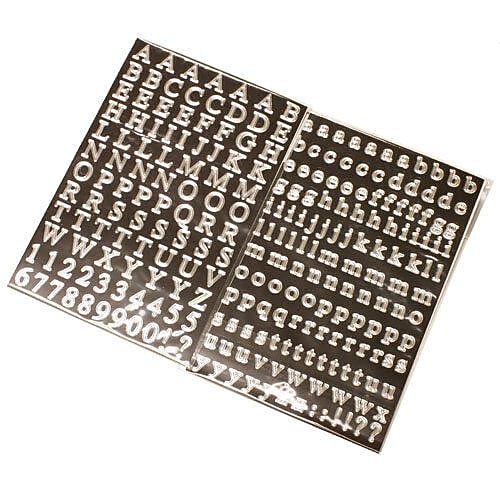 JAM Paper® Self-Adhesive Alphabet Letter Stickers, Silver, 242/Pack (132811517)