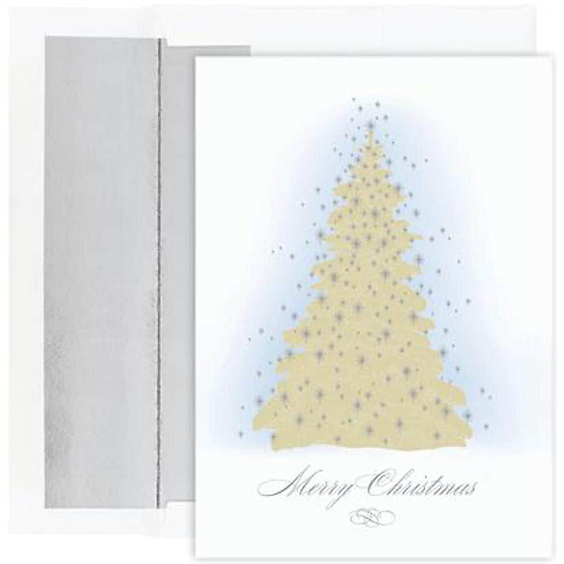 JAM Paper® Christmas Cards Set, Frosted Tree Design, 16/Pack (526823300)
