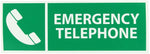 National Marker Emergency Telephone Adhesive Label, 5" x 14", Green/White (GL306P)