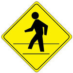 National Marker Reflective "Pedestrian Crossing" Pedestrian Sign, 24" x 24", Aluminum (TM119J)