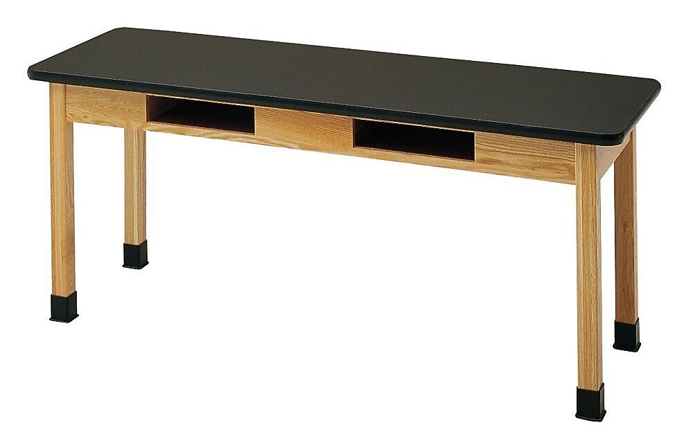 Diversified Woodcrafts Rectangular Science Table, 60" x 24", Black/Oak (C760LBBK30N)