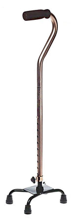 Medline Small Base Aluminum Quad Canes, Bronze (MDS86222BRZH)