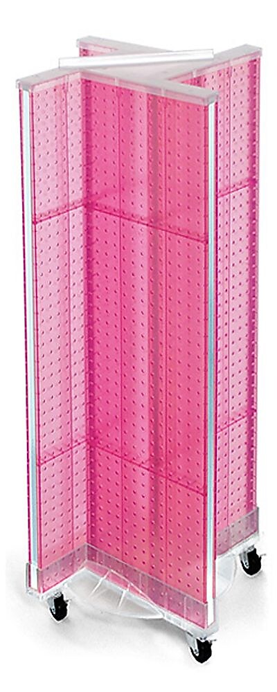 Azar Displays 13.5" x 60" Acrylic Pegboard Floor Display Pinwheel Pink