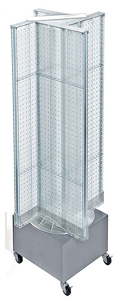 Azar Displays 13.5" x 54" Plastic Pegboard Floor Display Pinwheel Spinner Clear
