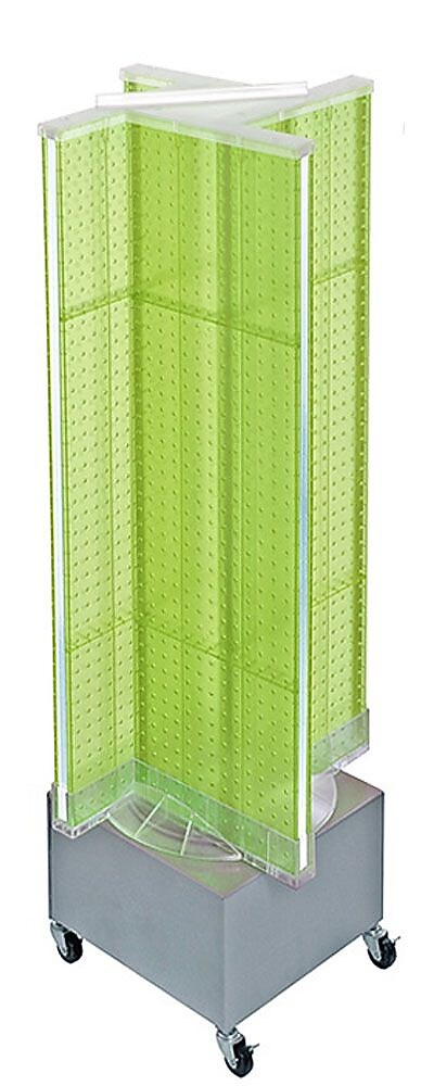 Azar Displays 13.5" x 54" Plastic Pegboard Floor Display Pinwheel Spinner Green