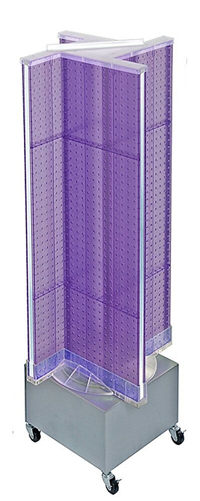 Azar Displays 13.5" x 54" Plastic Pegboard Floor Display Pinwheel Spinner Purple