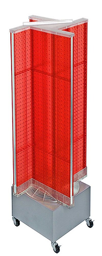Azar Displays 13.5" x 54" Plastic Pegboard Floor Display Pinwheel Spinner Red