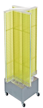Azar Displays 13.5" x 54" Plastic Pegboard Floor Display Pinwheel Spinner Yellow
