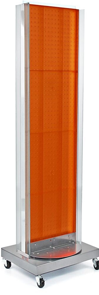 Azar Displays 16" x 60" Pegboard Floor Stand Revolving Base Orange