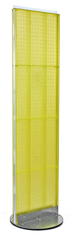 Azar Displays 16" x 60" Pegboard Freestanding Floor Display Yellow