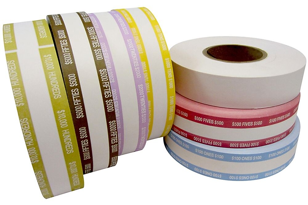Currency Straps, $5, 10/Ct