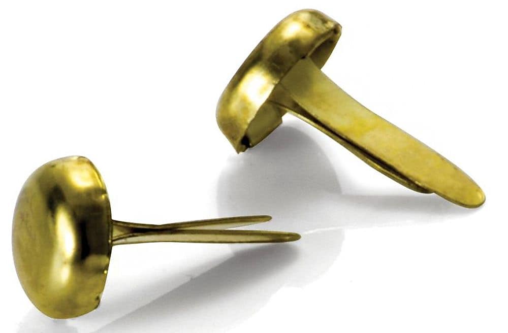 Officemate Round Head Fasteners, 1/2" Shank, Brass, 100/Box (OIC99802)