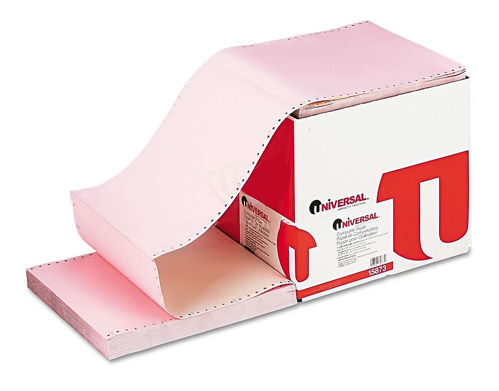 Universal 8.5" x 11" Carbonless Paper, 15 Lbs., 92 Brightness, 1200/Carton (UNV15873)
