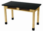 National Public Seating Chemical Resistant Series Rectangular Science Table, 30" x 72", Black/Ashwood (SLT1-3072CB)
