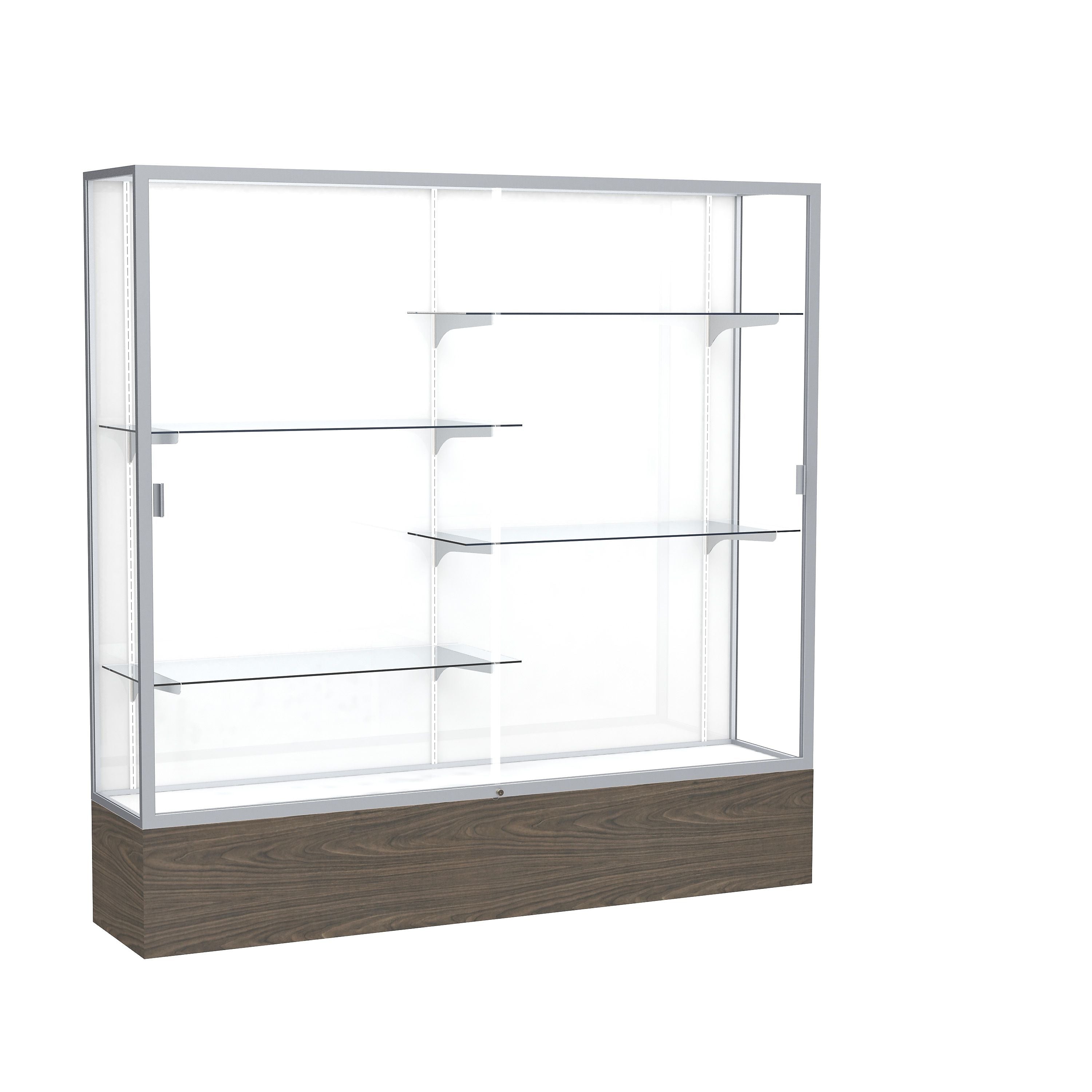 Ghent 72" x 72" Metal & Glass Display Case, Walnut