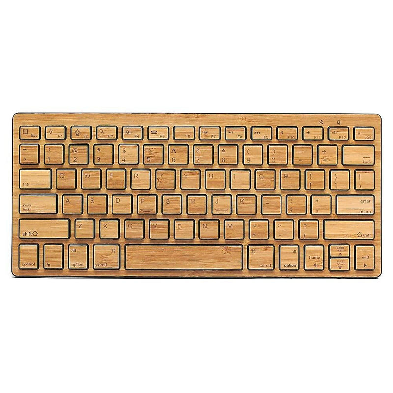 Impecca KBB78BTK Bluetooth Bamboo Keyboard with Black Accents