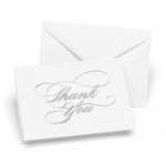 HBH™ 3 1/2" x 4 7/8" Wedding Thank You Card, White/Silver Foil, 50/Pack