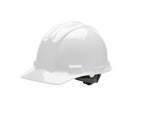 Bullard Plastic 4-Point Ratchet Suspension Short Brim Hard Hat, White (216-51WHR)