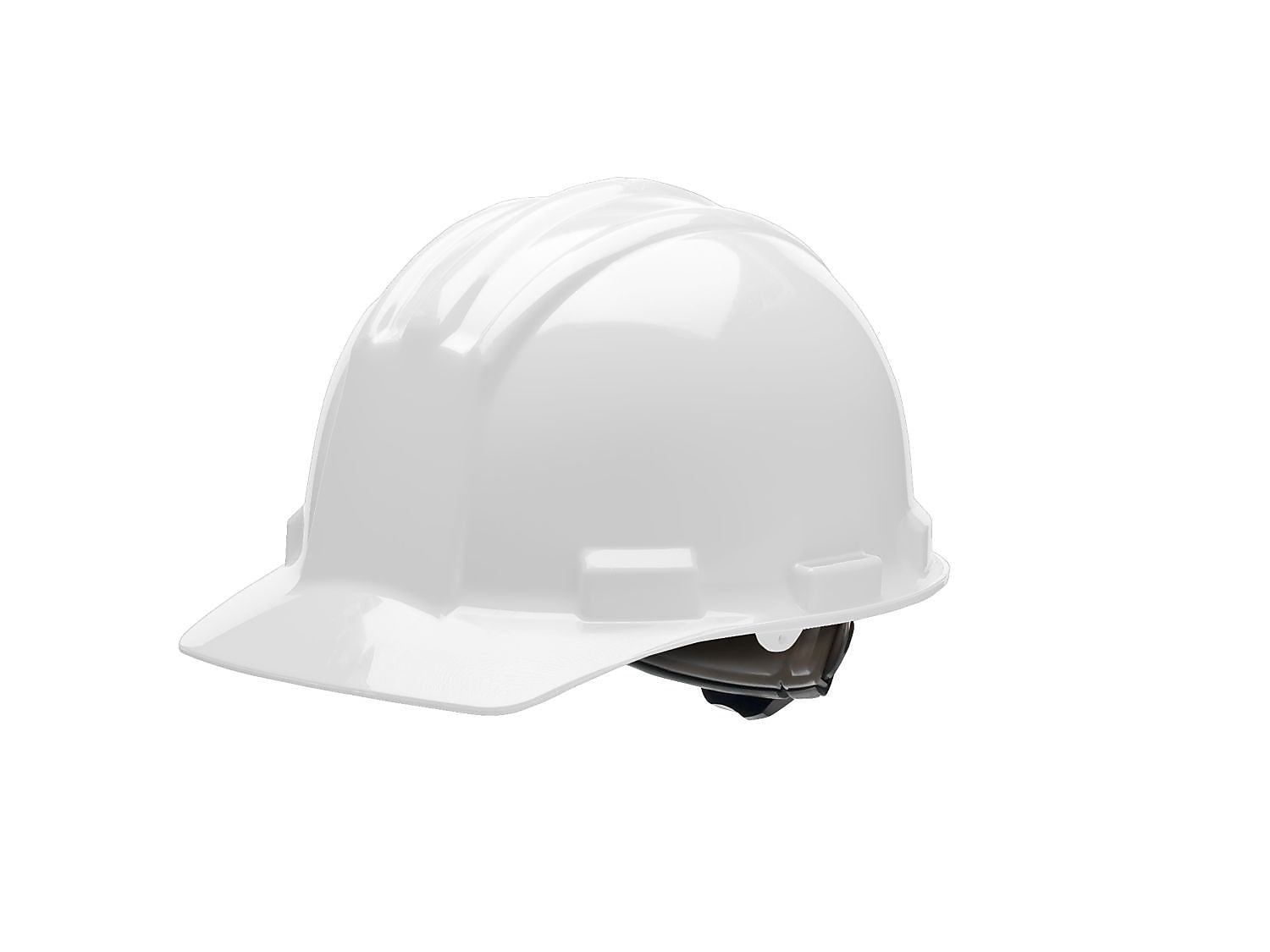 Bullard Plastic 4-Point Ratchet Suspension Short Brim Hard Hat, White (216-51WHR)