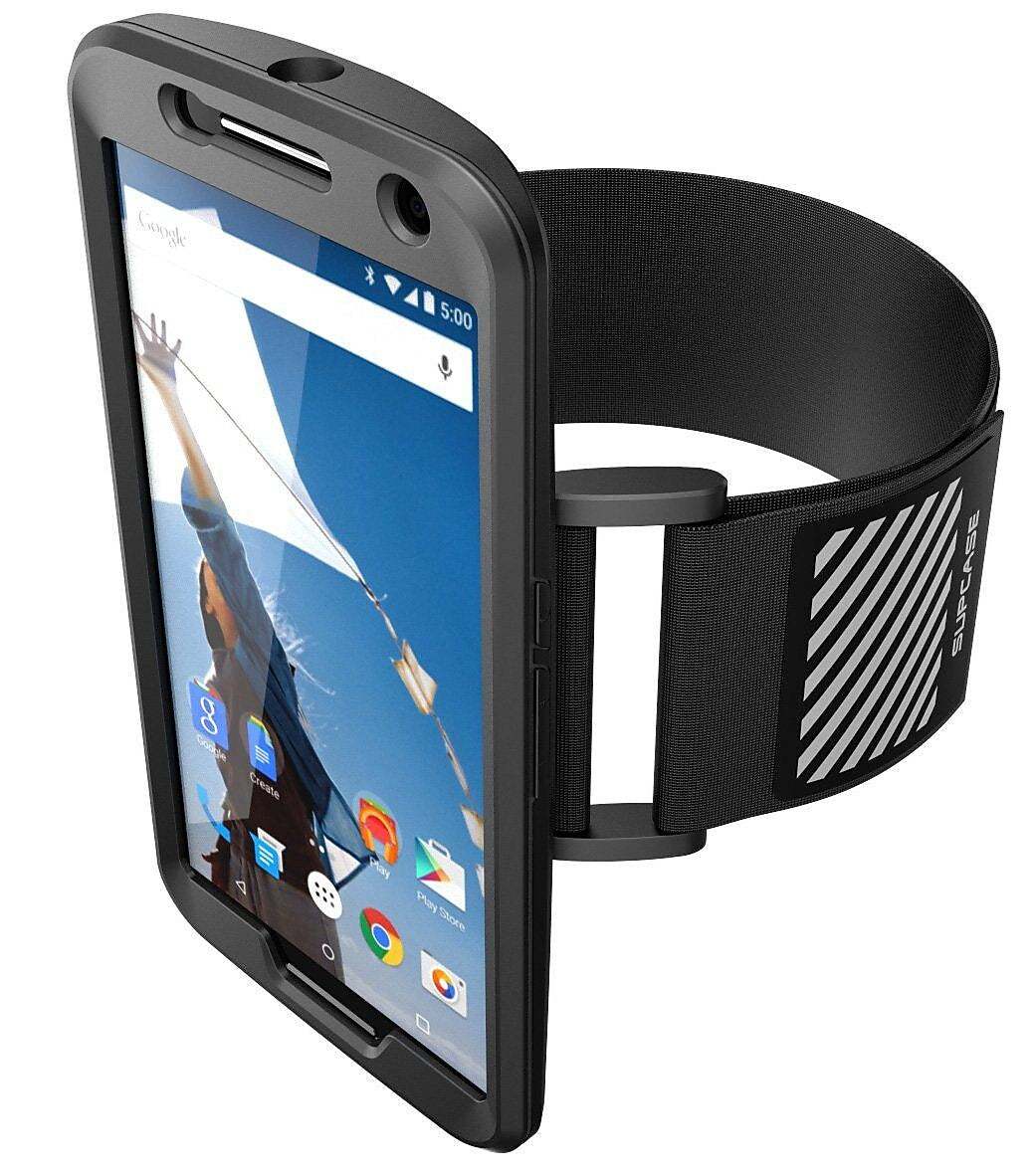SUPCASE Easy Fitting Sport Case and Armband Combo For Google Nexus 6, Black/Black