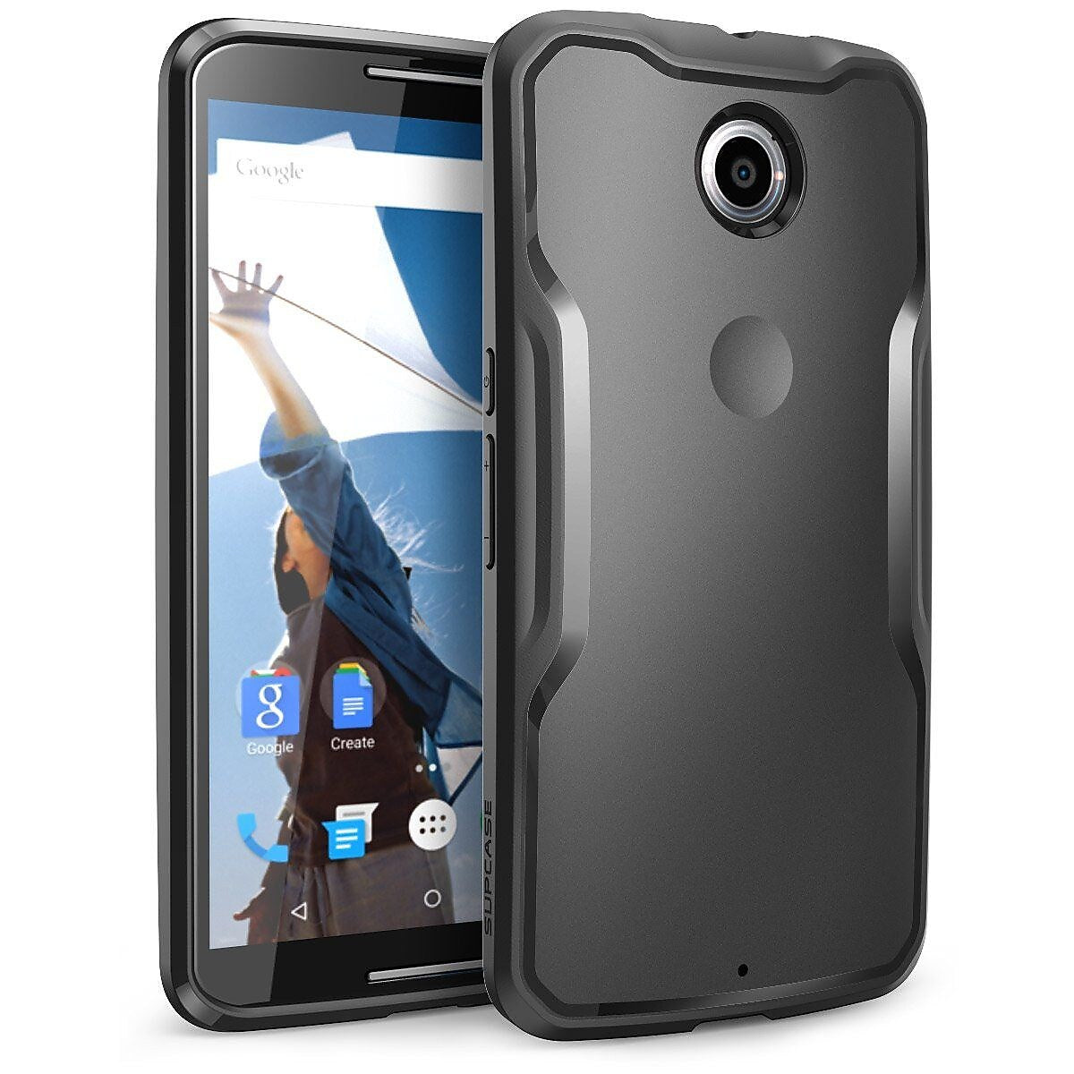 SUPCASE Unicorn Beetle Premium Hybrid Protective Bumper Case For Google Nexus 6, Black/Black