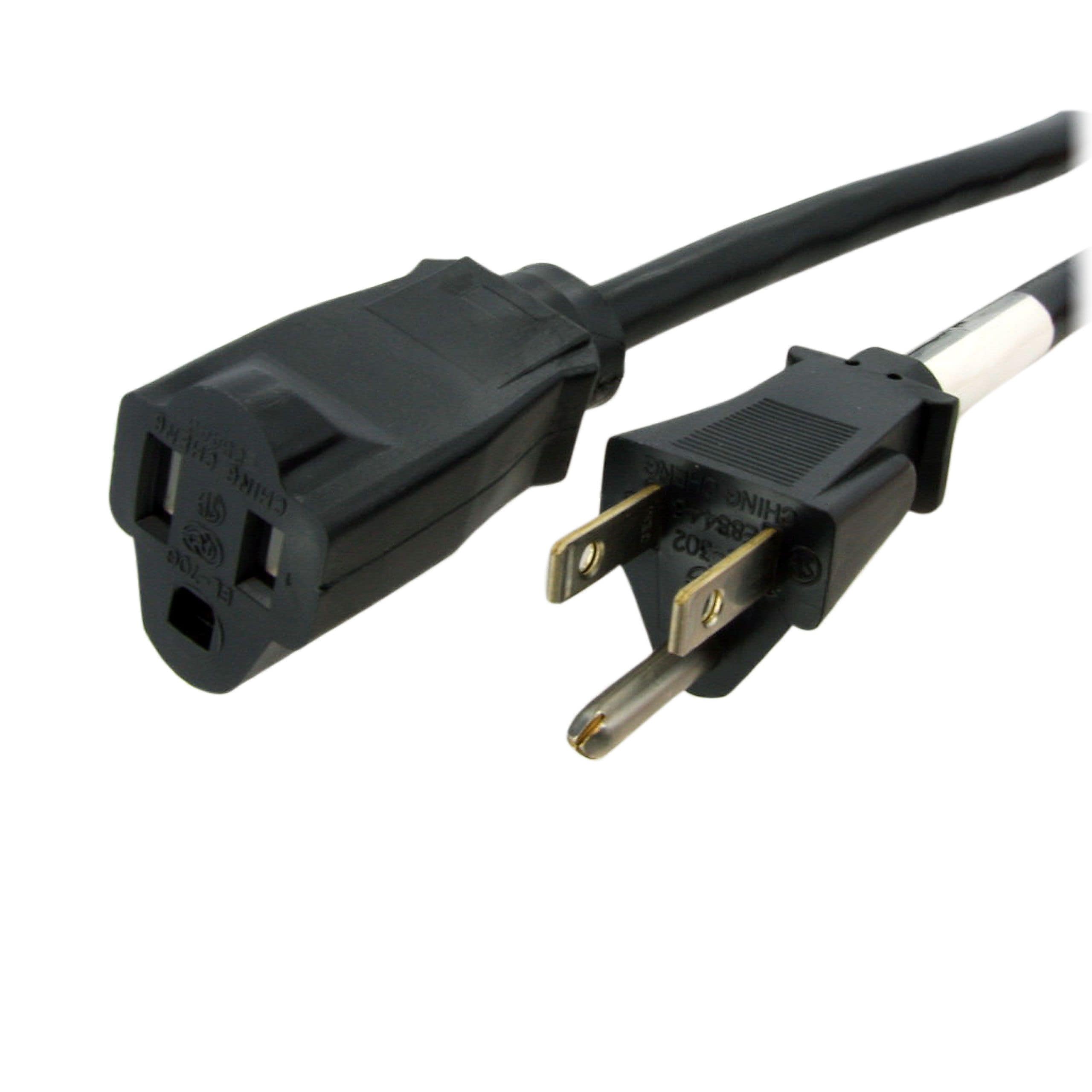 Startech 25' NEMA 5-15R to NEMA 5-15P Power Extension Cord, Black