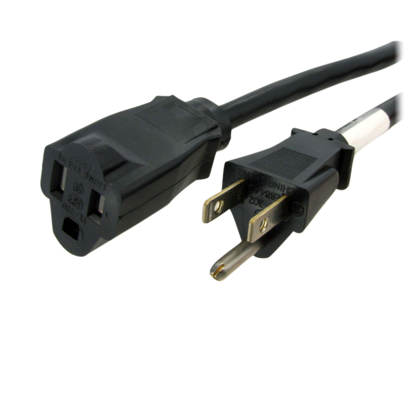 Startech 25' NEMA 5-15R to NEMA 5-15P Power Extension Cord, Black
