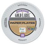 AJM PACKAGING Gold Label White Coated Paper Plate 9"