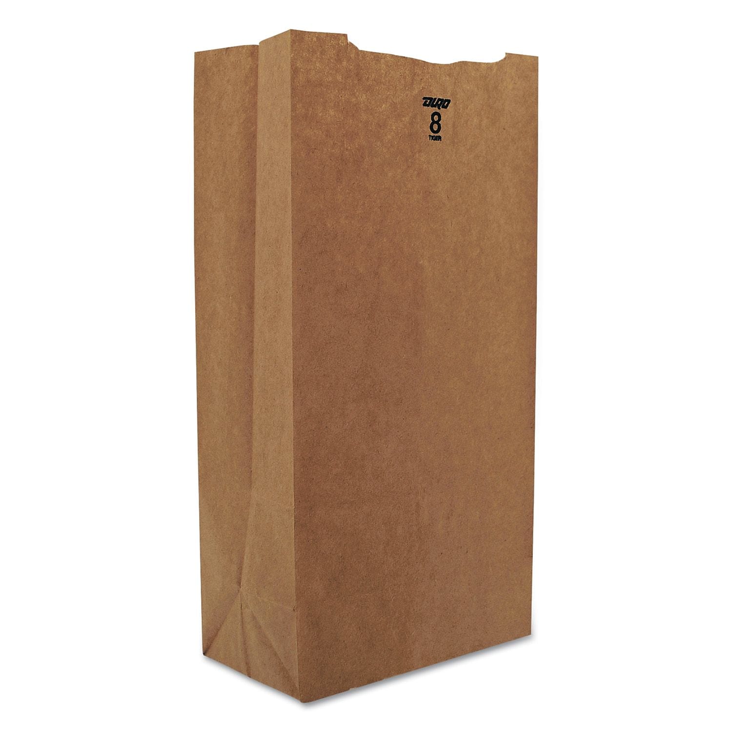 General #8 Paper Grocery Bag, 35lb Kraft, Standard 6 1/8 X 4 1/6 X 12 7/16, 2000 Bags